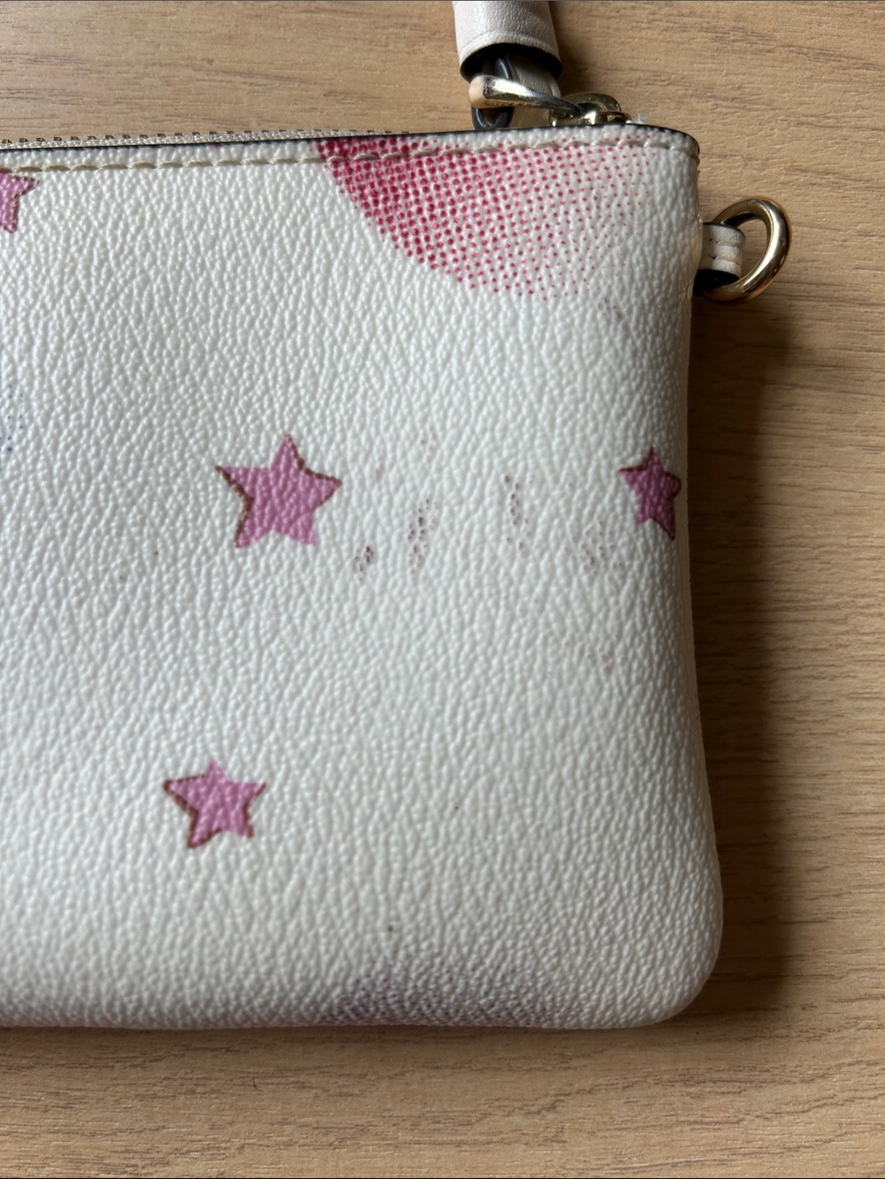 Coach White Leather Disco Star Print Wristlet - Picture 6 of 8